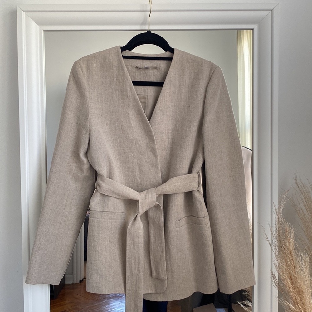 COS Open Front Linen Blazer